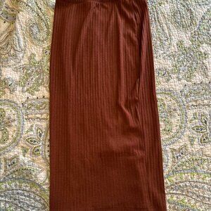 Brown/Copper/Orange Midi Bodycon Skirt